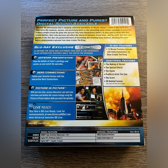 📀 3/$15 or 4/$20 📀 Heroes Season 1 Bluray - Picture 2 of 5